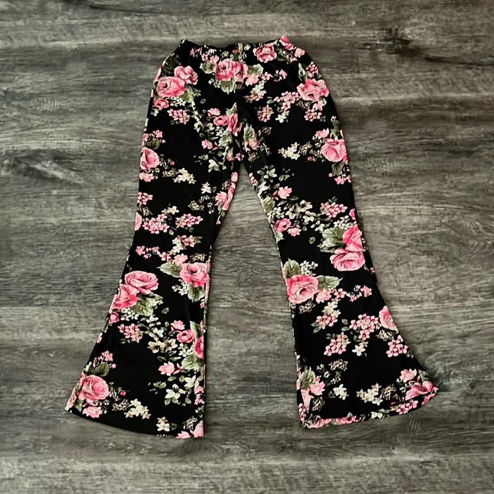 Rainbow Rose Flare Pants Size S